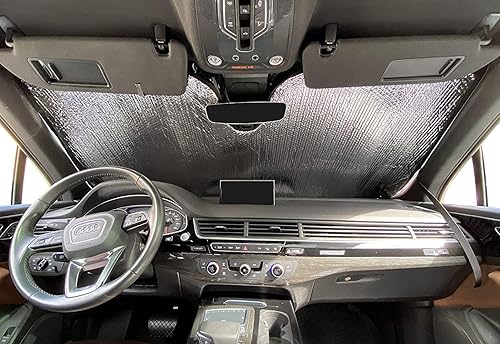 Miniatura 2 de YelloPro Parasol reflectante para parabrisas delantero de ajuste personalizado para Audi Q7 Base 2016 2017 2018 2019 2020 2021 2022, Premium,