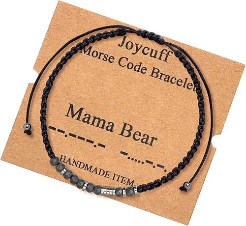 JoycuFF Pulseras de cumpleaños con texto en inglés "I Love You" para el Día de Acción de Gracias, pulsera de hilo envolvente