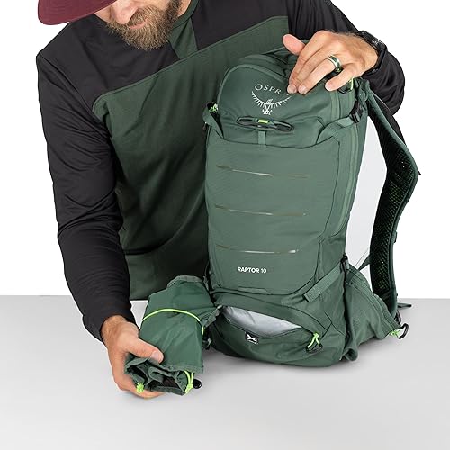 Miniatura 9 de Osprey Raptor 10L Mochila de ciclismo de montaña para hombre con depósito hidráulico, Negro -, 40L US