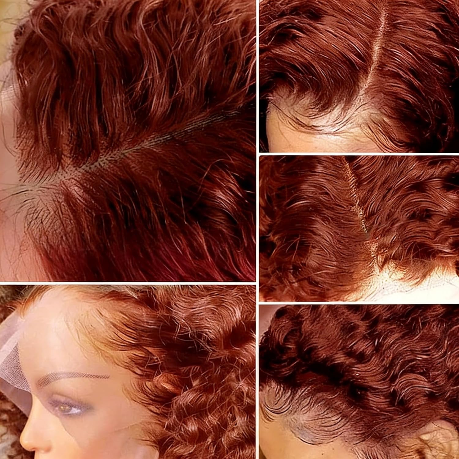 30 Inch 13x6 Reddish Brown Deep Wave Lace Front Wigs Human Hair 200% Density HD Lace Front Wigs Human Hair Pre Plucked Natural Color Glueless Wig 100% Virgin Lace Front Wigs for Women