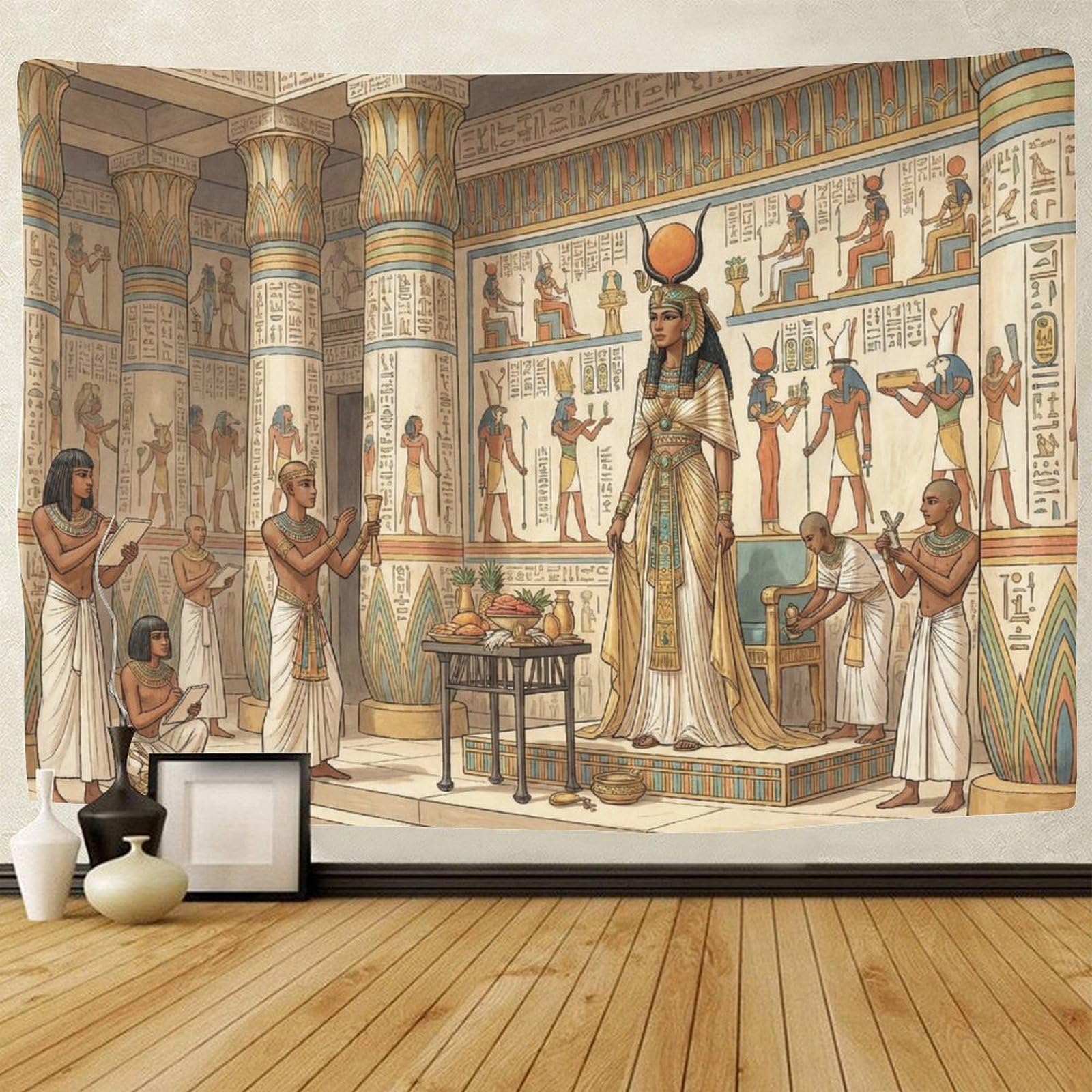GPMNBCXZK Egyptian Isis Wall Tapestry Temple Ancient 3D Printed Bedroom Art Living Room Home Decor 100cmx150cm