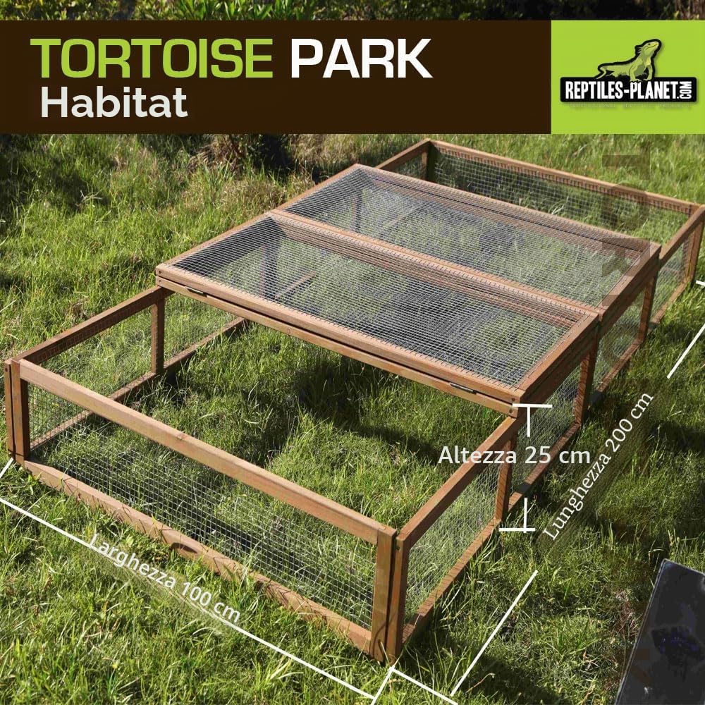 Reptiles Planet Recinzione per esterni del parco delle tartarughe, 200 x 100 x 25 cm