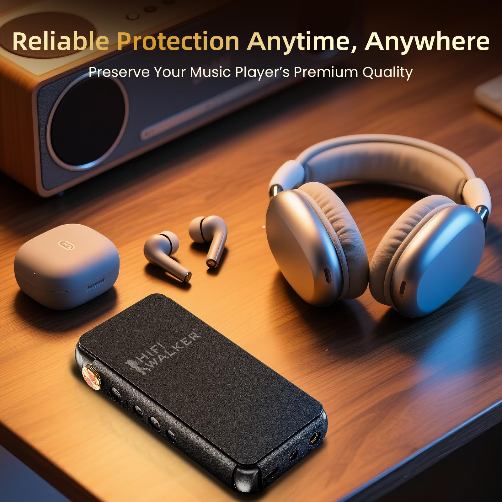 Étui de protection en cuir synthétique pour lecteur de musique Hi-Fi portable H20 Pro, résistant aux chocs et durable, noir