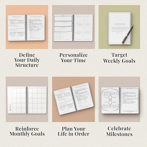 Miniatura 2 de Diario de objetivos de búsqueda  Agenda sin fecha de 6 meses  Un método único y realista para la productividad la motivación y el establecimiento de