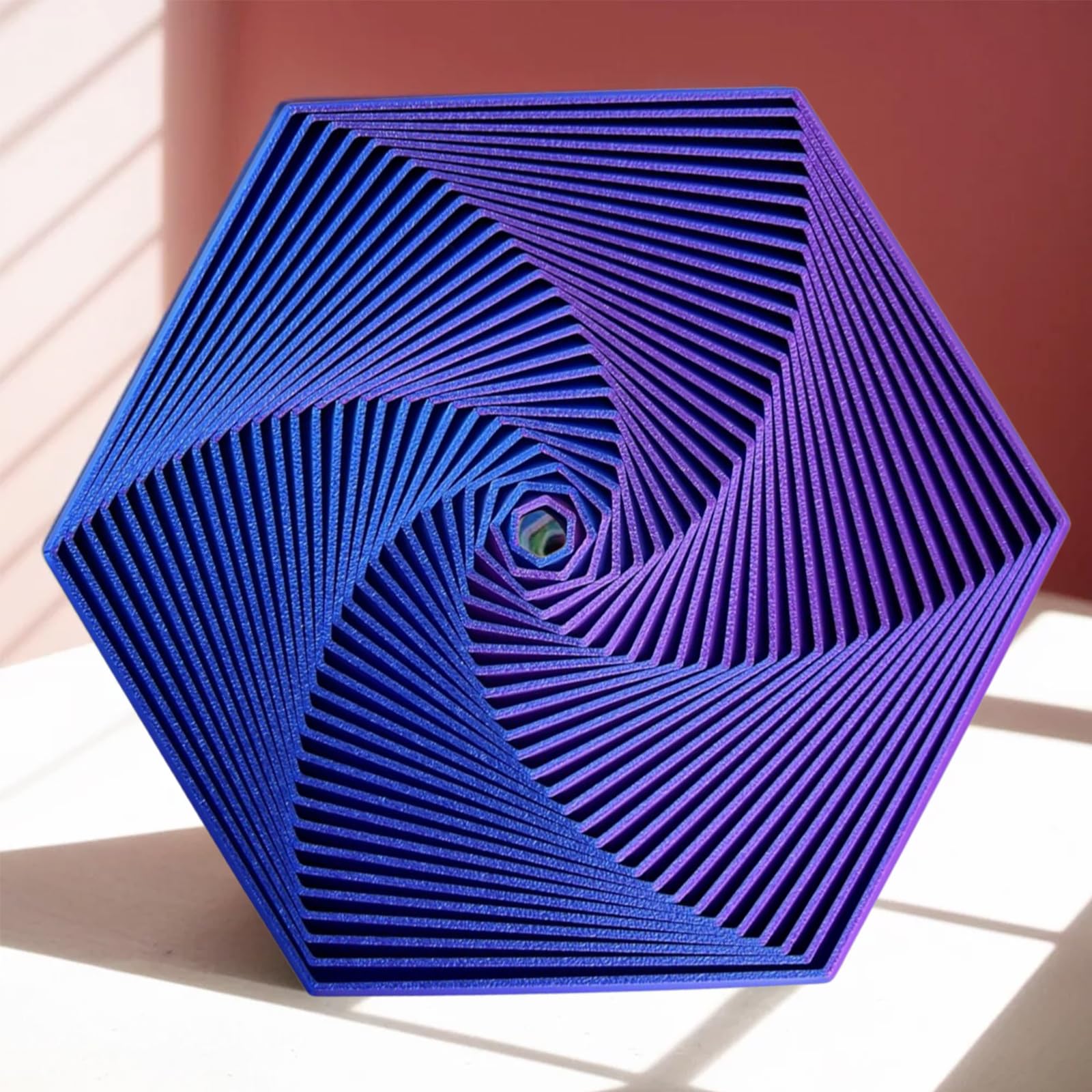 3D Printing Fractal Fidget Hexagon - Sensory Relaxation Toy for Focus - Compact Durable & Travel-Friendly - 2pc Random Colours - Image 3