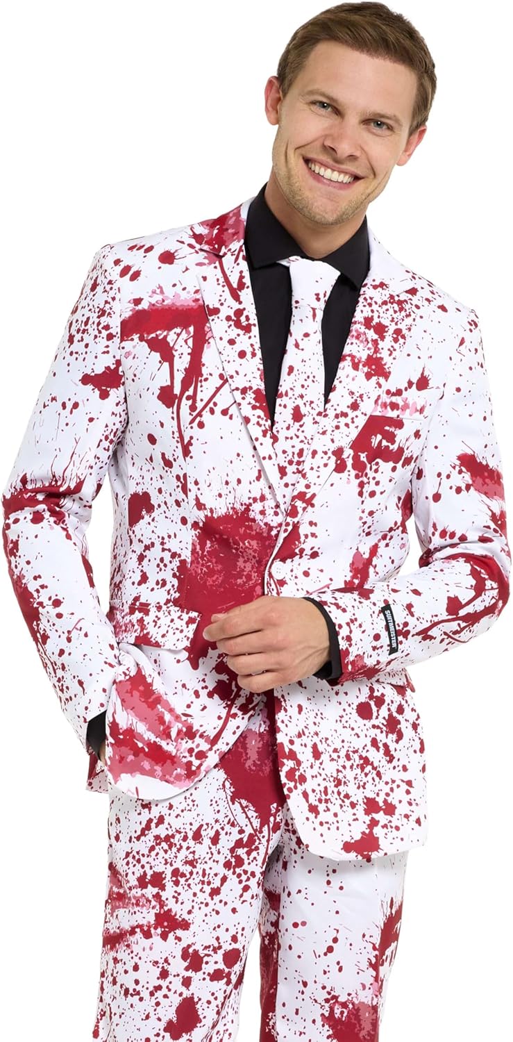 Suitmeister Men's Halloween Costume - Party Costume Suit - Slim Fit - Including Blazer, Pants and Tie