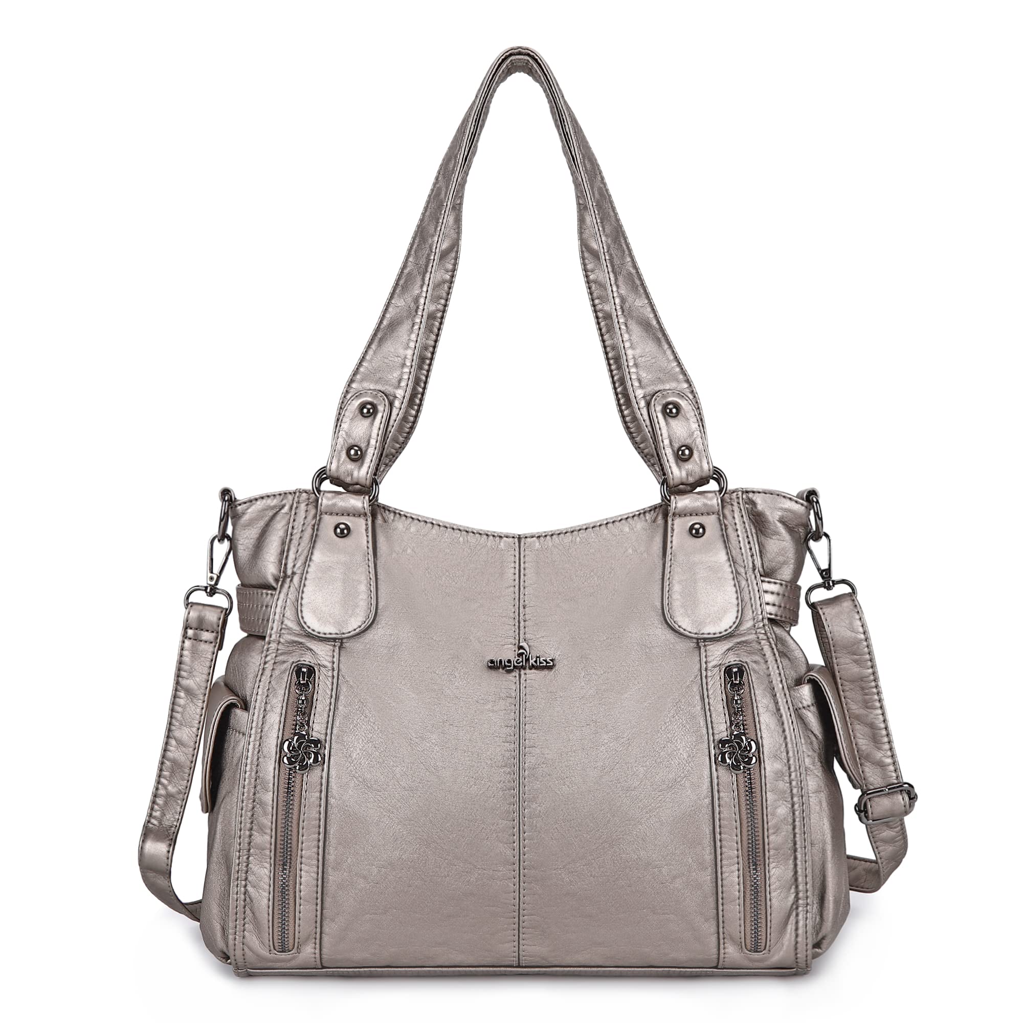 Angel Kiss Handbags for Womens Top-Handle Hobo Purse Roomy Casual Shoulder Bags PU Tote Satchel Purse for Women