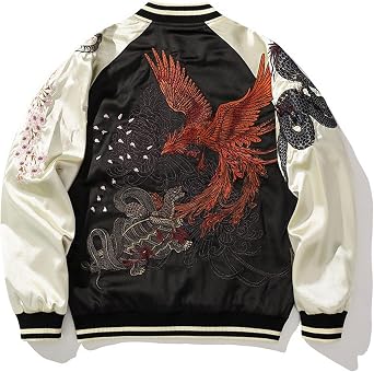 Cool Dragon Sukajan Jacket Tiger Embroidered Jackets For Men Japanese Winter Windbreaker Mens Casual Coat