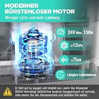 HAUSHOF StainZapper Air Akkumulátoros Folttisztító, 24V Kárpittisztító Gép, 12 kPa Szívóerő, 1,5L Tartály, Szőnyeg és Bútor Tisztítására 3