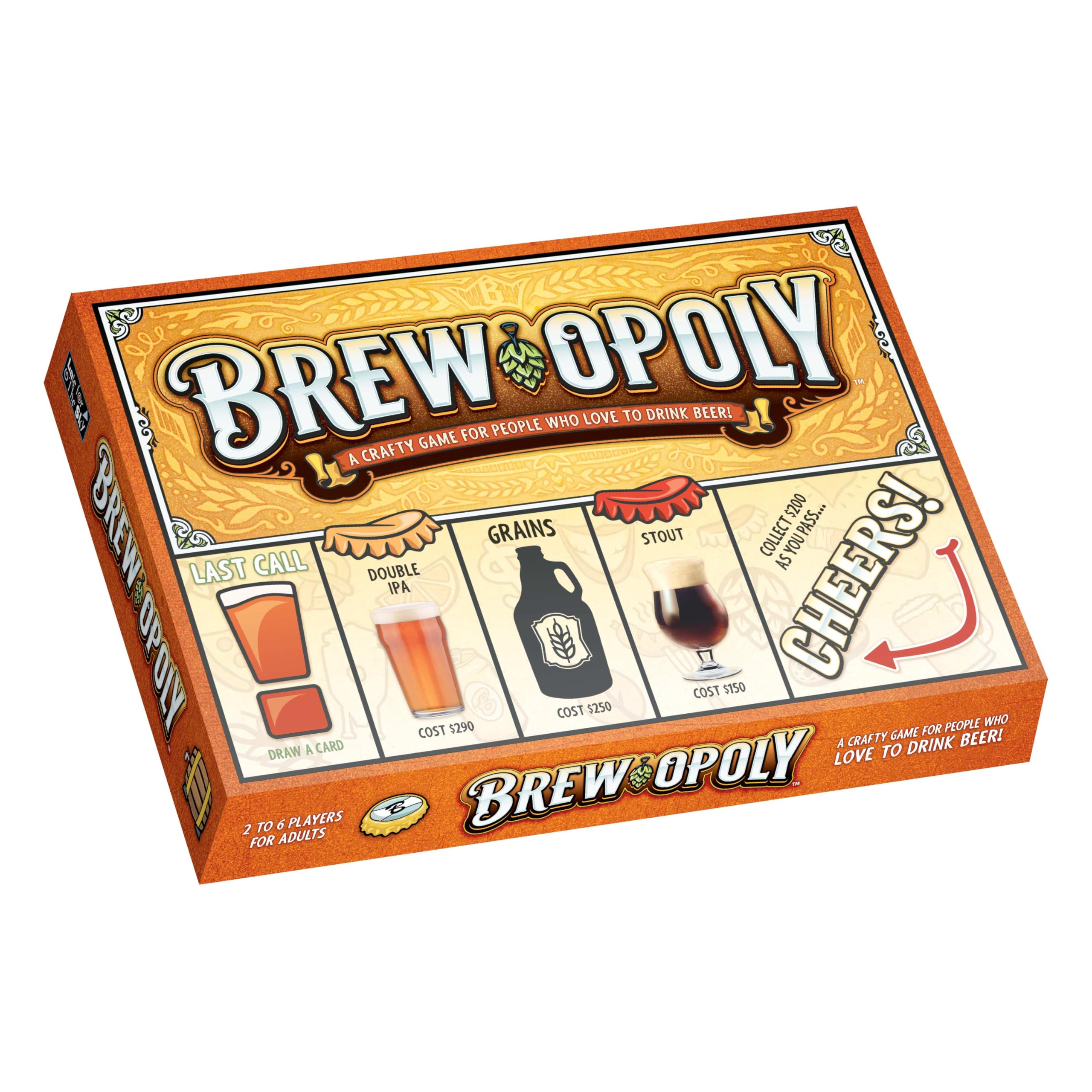Late for the Sky Brew-Opoly Adult Beer Board Game, Opoly-Style Property Trading for 2-6 Players, Ages 21+, Party Strategy Game for Beer Lovers and Hilarious Gift