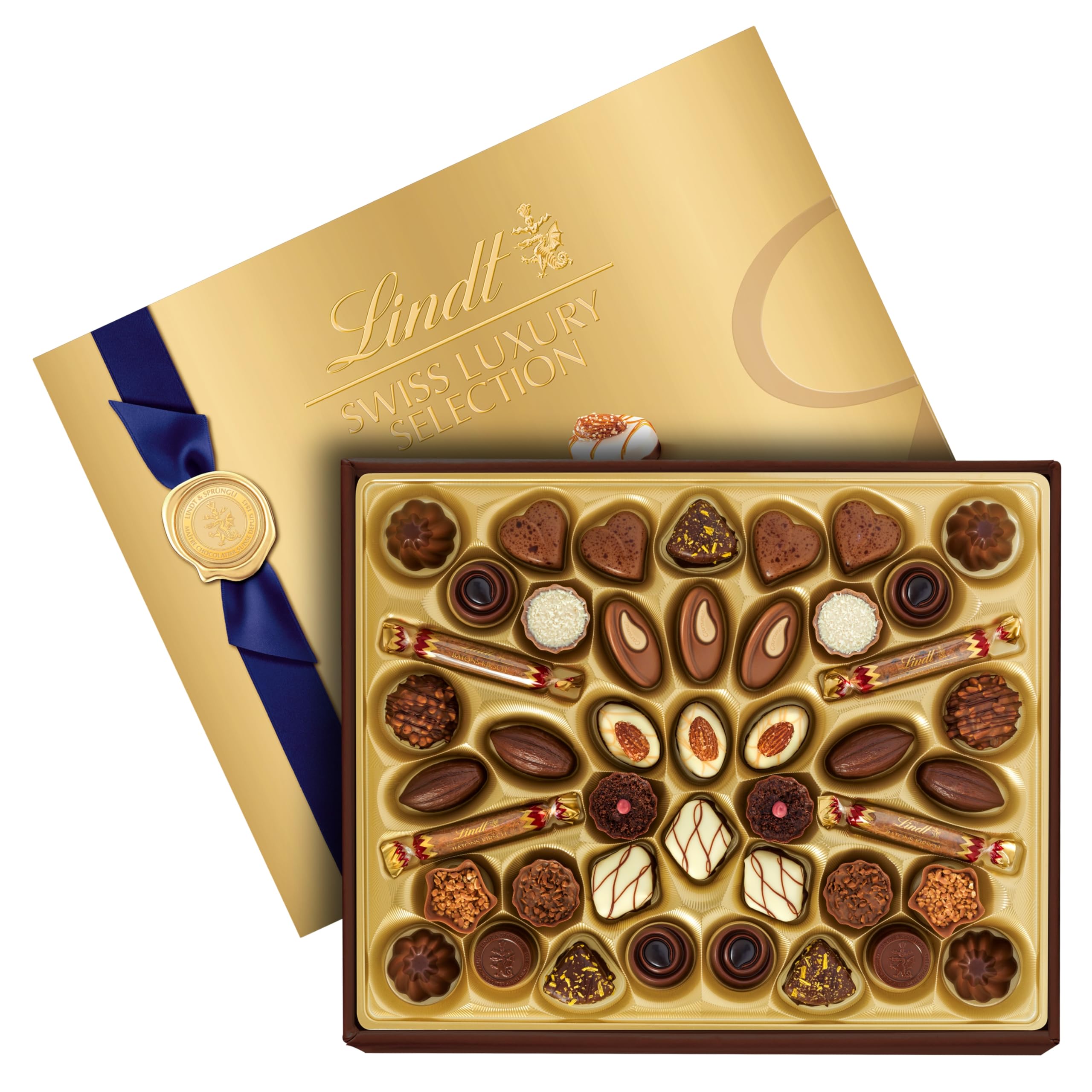 Lindt bombones de chocolate Swiss Luxury Selection, acabados a mano artesanalmente, 443g