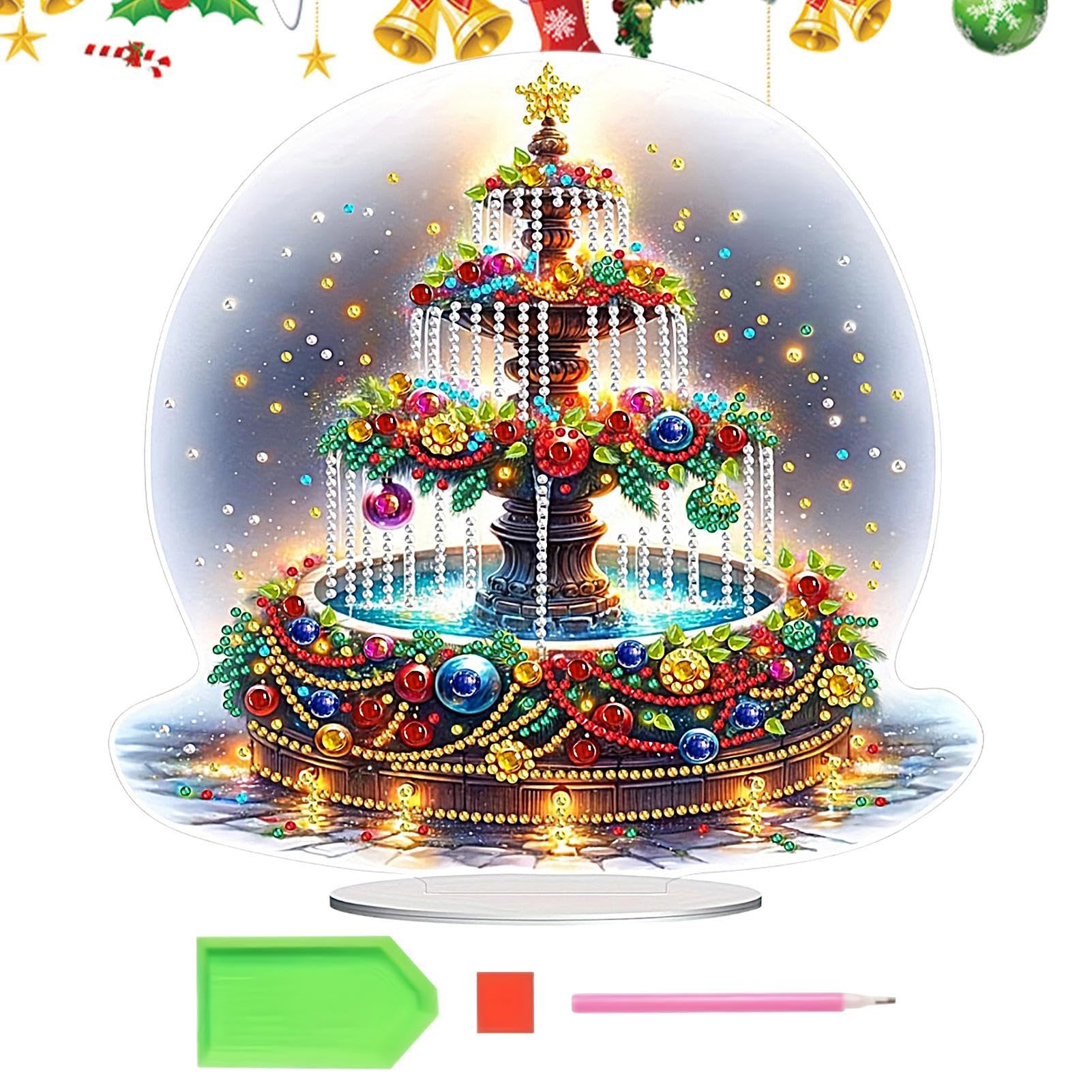 Genérico de escritorio con pintura de gemas, kit de pintura artística con | gemas de mesa - de colocación de escritorio con diamantes de imitación con tema navideño - Arte de diamantes de imitac