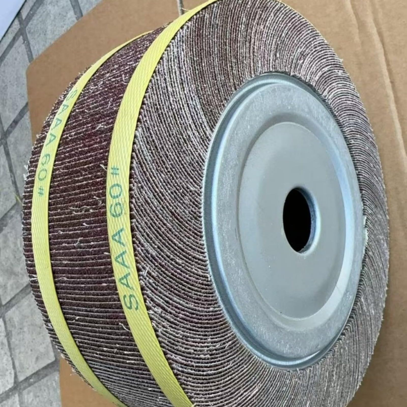 Disco abrasivo premium 250 x 80 x 32 mm de alta calidad para pulido de metal y lijado con rotación estable, ideal para taller e industria, color amarillo, 1 unidad (A)