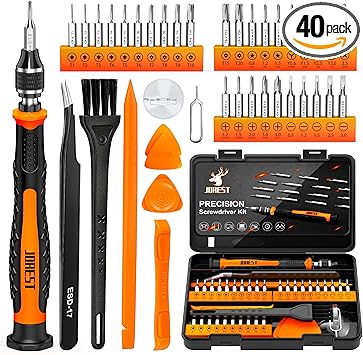 JOREST 40Pcs Small Precision Screwdriver Set with Torx Triwing Phillips, Mini Repair Tool Kit for Macbook, Computer, Laptop, PC, iPhone, PS5, Xbox, Switch, Glasses, Watch, Ring Doorbell, Electronics