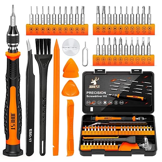JOREST 40Pcs Small Precision Screwdriver Set with Torx Triwing Phillips, Mini Repair Tool Kit for Macbook, Computer, Laptop, PC, iPhone, PS5, Xbox, Switch, Glasses, Watch, Ring Doorbell, Electronics