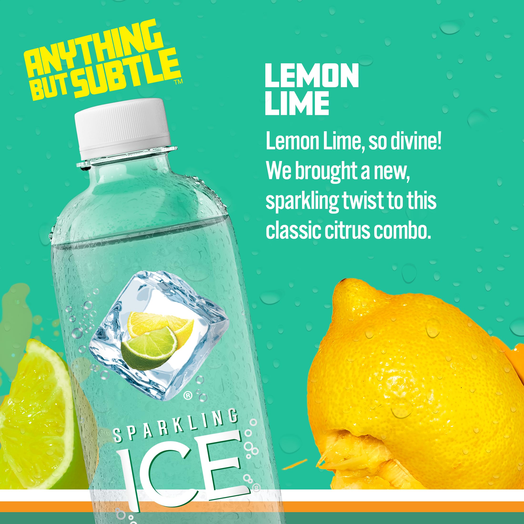 Sparkling Ice +Caffeine Citrus Twist Flavored Sparkling Water with Caffeine (Pack of 12) and Sparkling Ice Lemon Lime Sparkling Water (Pack of 12)