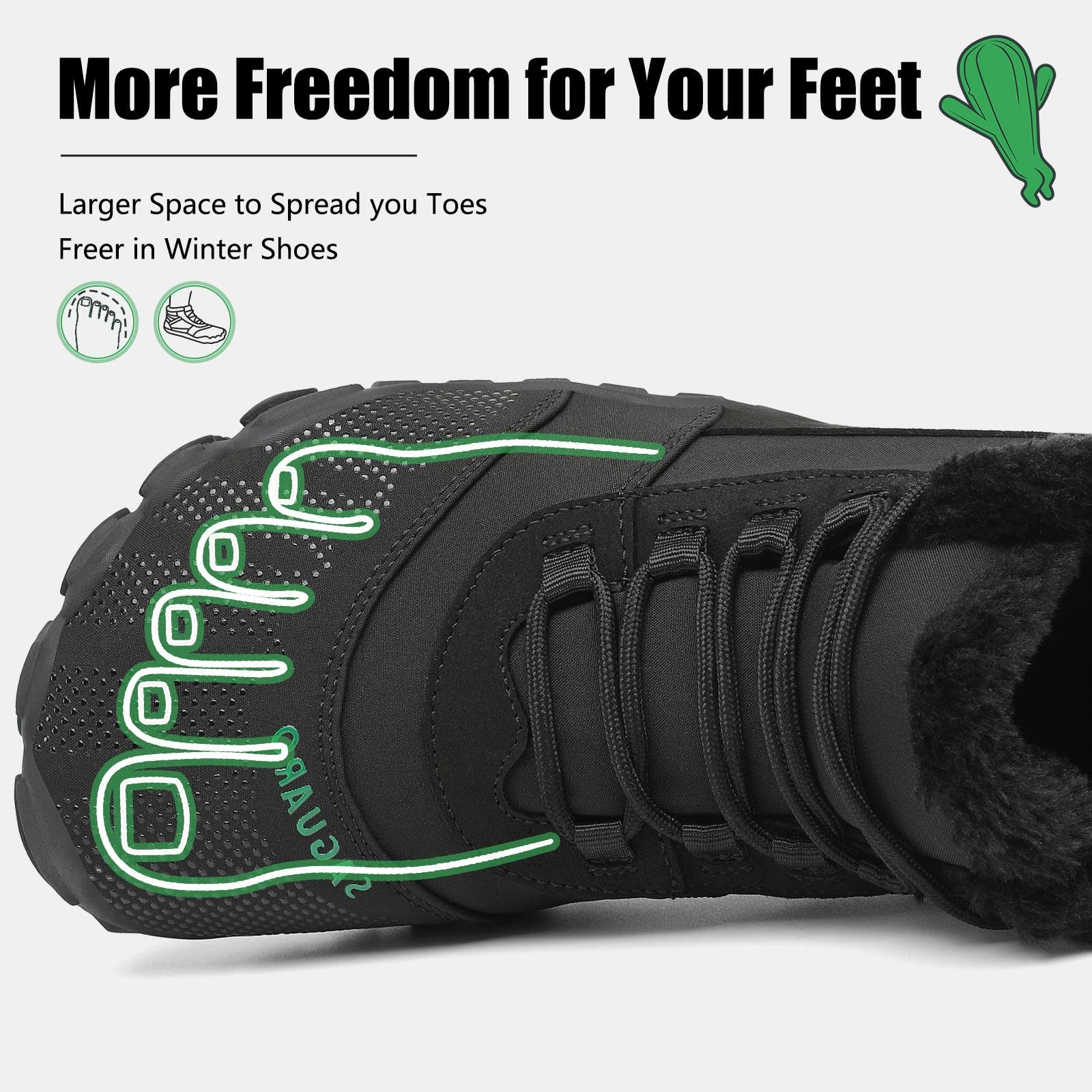 SAGUARO Barefoot Stivali Invernali Impermeabile Uomo Caldo Scarpe Inverno Donna Trekking Sneaker Outdoor Impermeabile