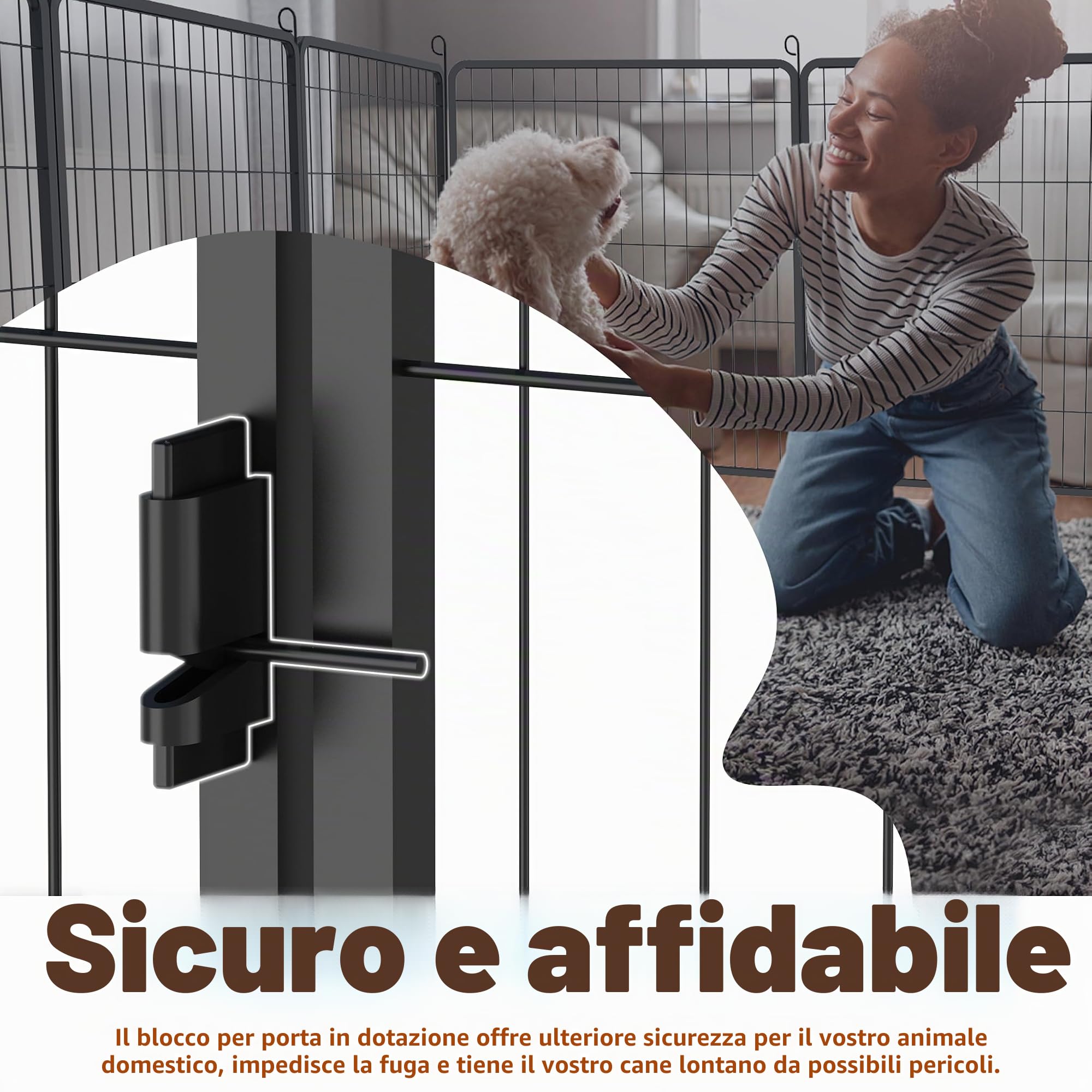 Froadp 16-TLG - Recinzione per cuccioli con porta, 65 x 80 cm, per cani