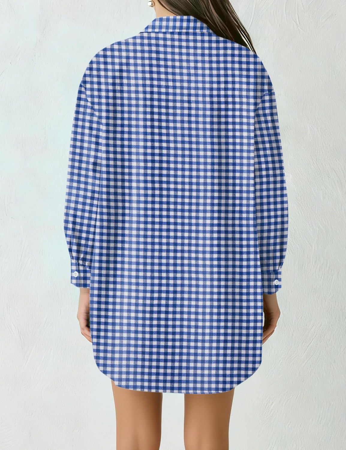 AKEWEI Button Down Shirts for Women Long Sleeve Collared Work Blouse Fashion Oversized Office Shirts with Pocket - Image 3