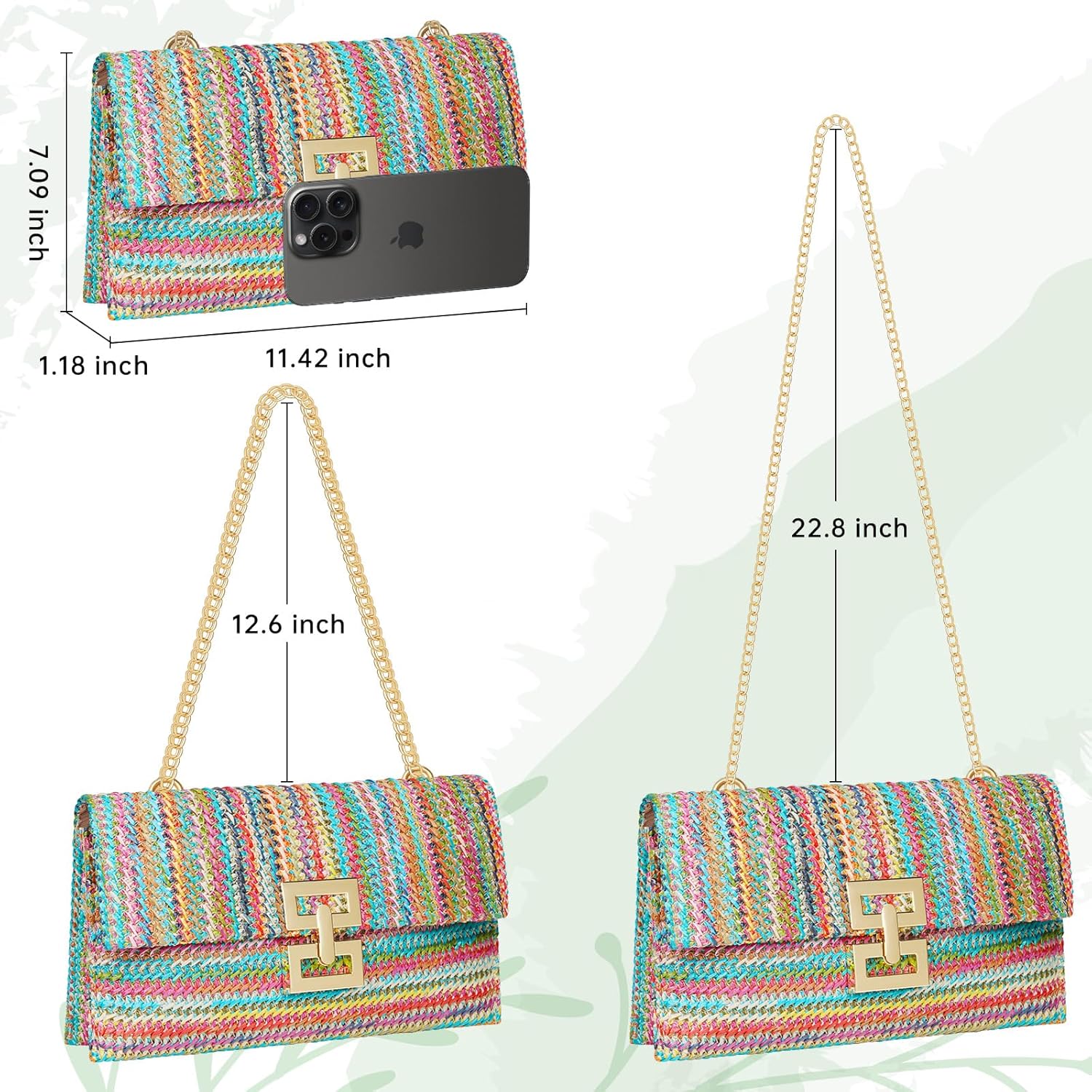 Kseymeir Straws Clutch Purses Raffia Beach Bag Woven Summer Purses Straw Crossbody Bag | Straws, Raffia, Woven, Summer Purses, Straw