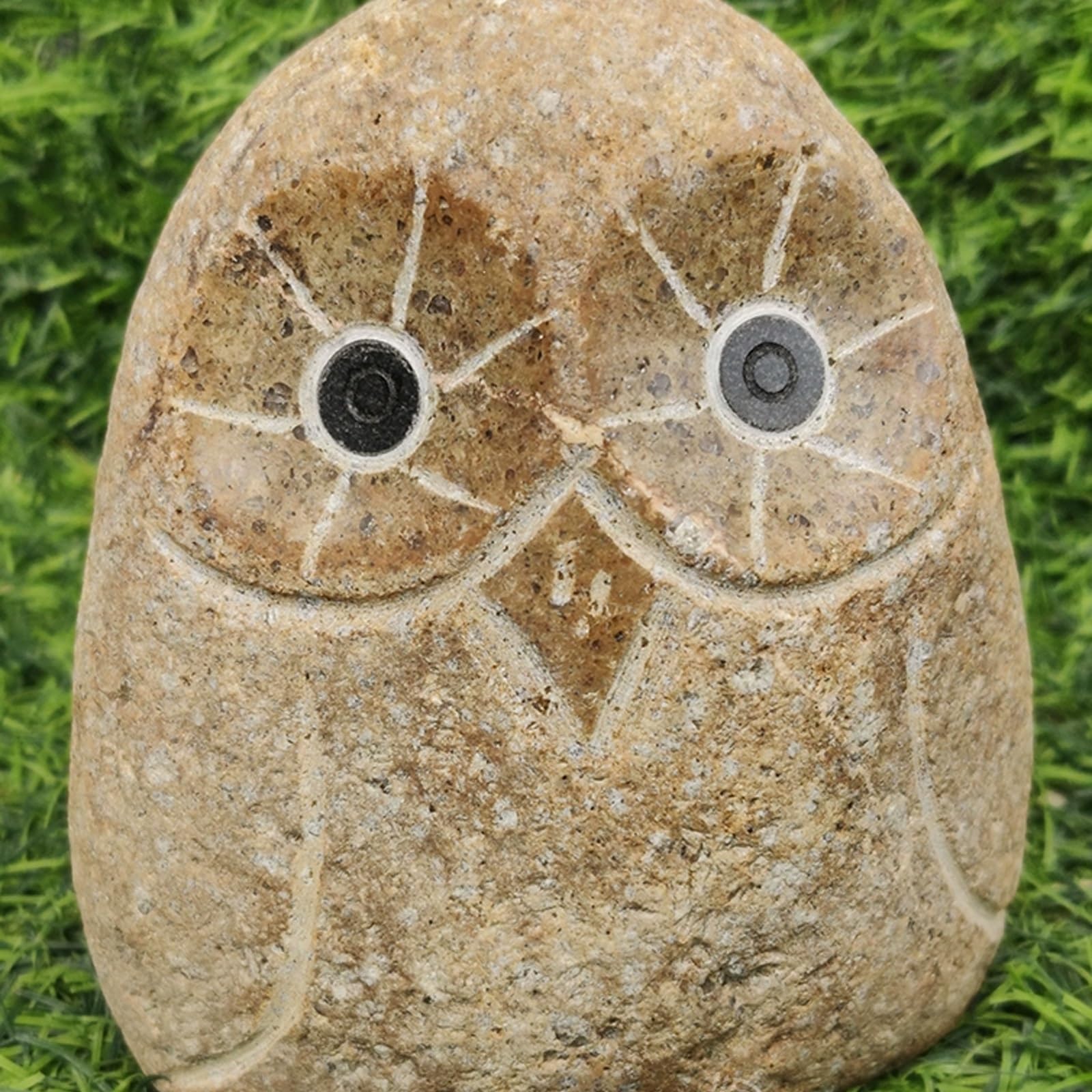 Scdoa Owl 5.9In 1Pc Stone Age Creations, Decorative Stone Owl, Outdoor Animal Owl Ornament Creative Stone Ornament(Owl 5.9In)