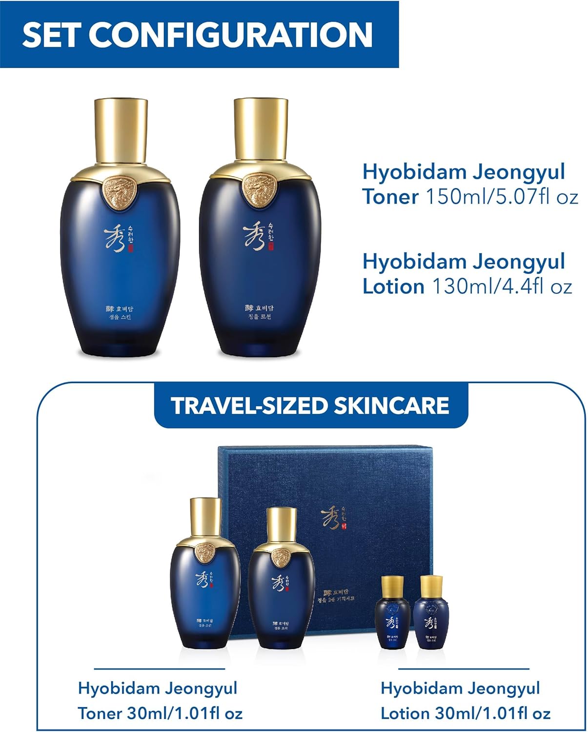 Sooryehan Hyobidam (Jeongyul Skincare Set, 11.5fl oz) - Men's Daily Toner & Moisturizer Set for Wrinkle Improvement. Korean Skincare by LG Beauty. Fermented Ginseng, Velvet Antler. - Image 6