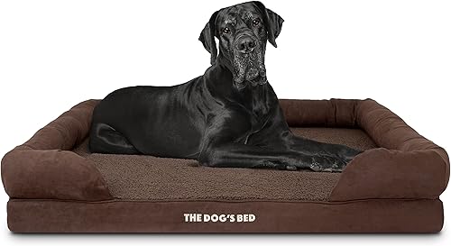 Miniatura 22 de La cama para perros, piel gris grande, espuma viscoelástica, alivio del dolor: artritis, displasia de cadera y codo, poscirugía, cojera, apoyo,