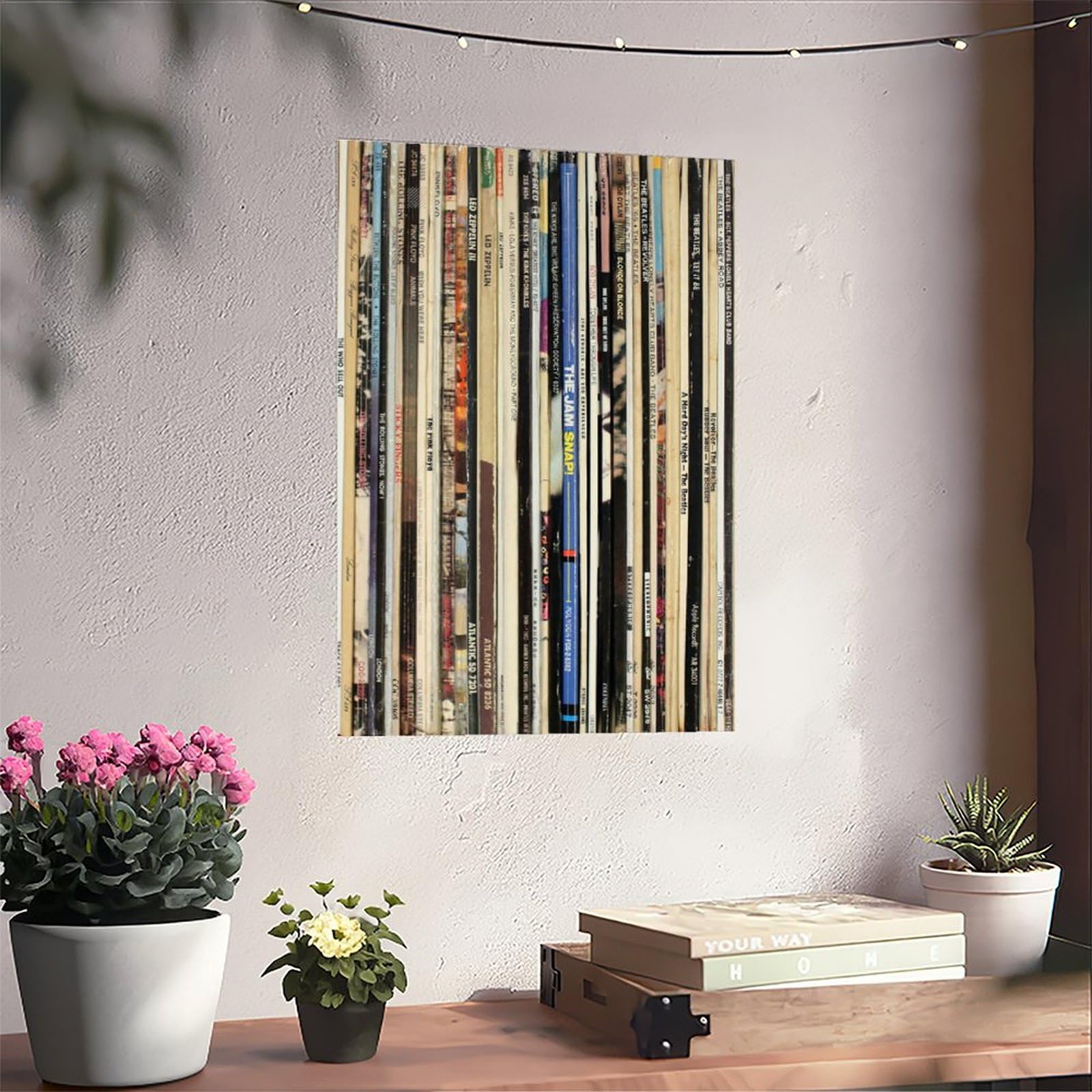 Poster su tela con dischi in vinile rock classico, decorazione per camera da letto, ufficio, cucina, regalo, 60 x 90 cm