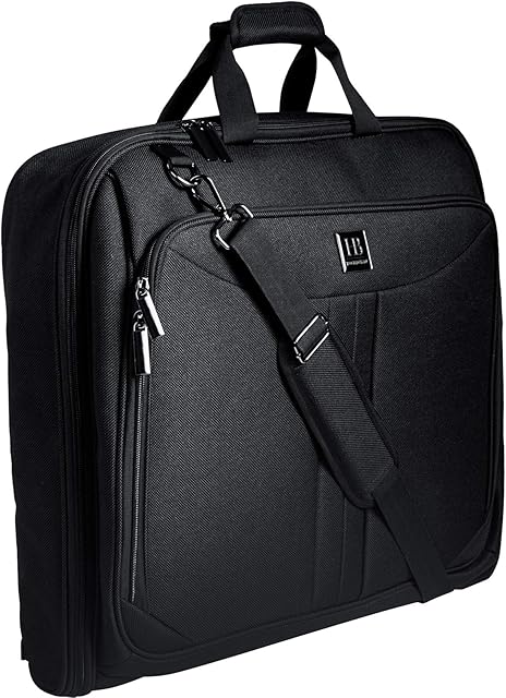 HUGH BUTLER Suit Butler Garment Bags for Travel Large 40-Inch Travel Suit Bag Up to 3 Suits | Carry On Luggage, Hanging Travel Garment Bag, Suit Bags for Men, Business Bag, Suit Carrier, Black