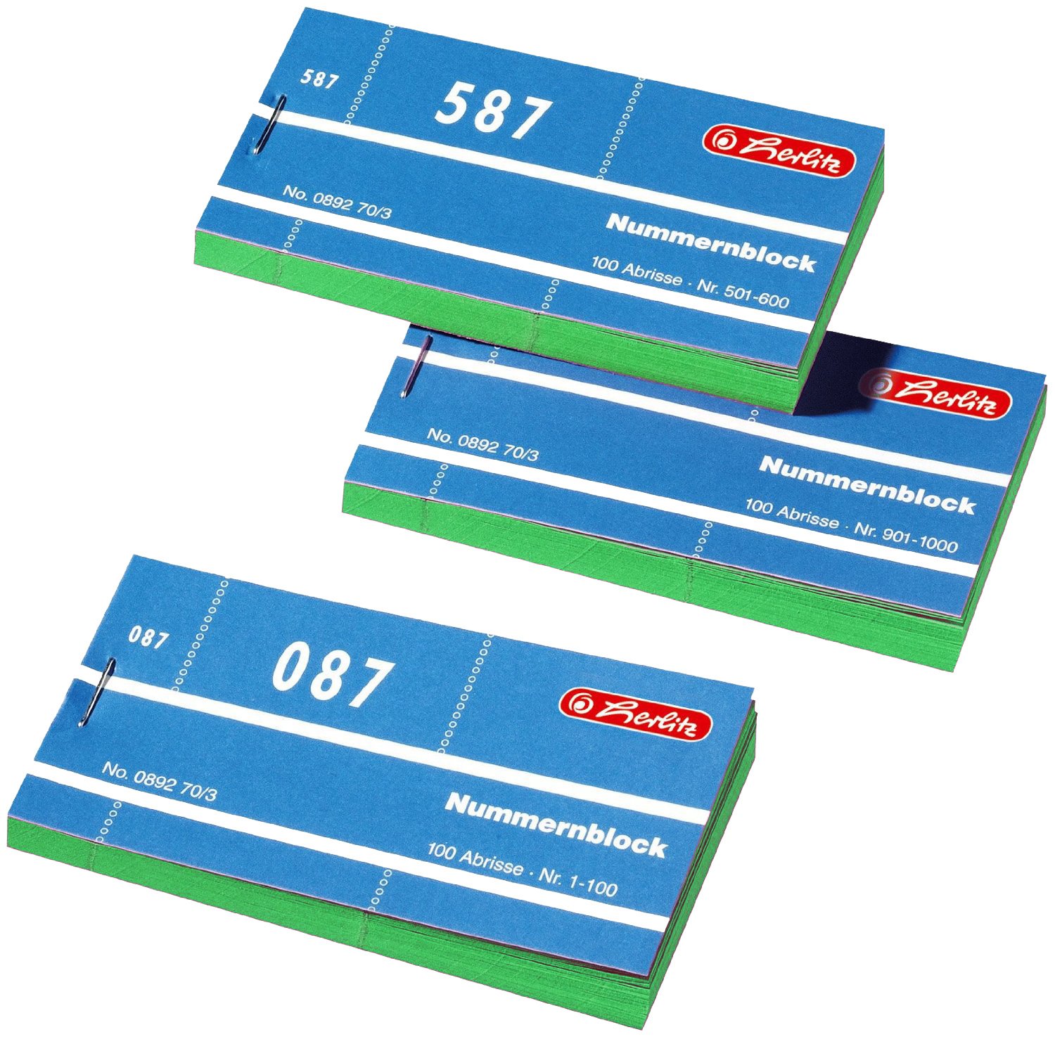 Herlitz numeri blocchi 1 – 1000 numero 1 – 1000 10 x 100 strappi | diversi colori