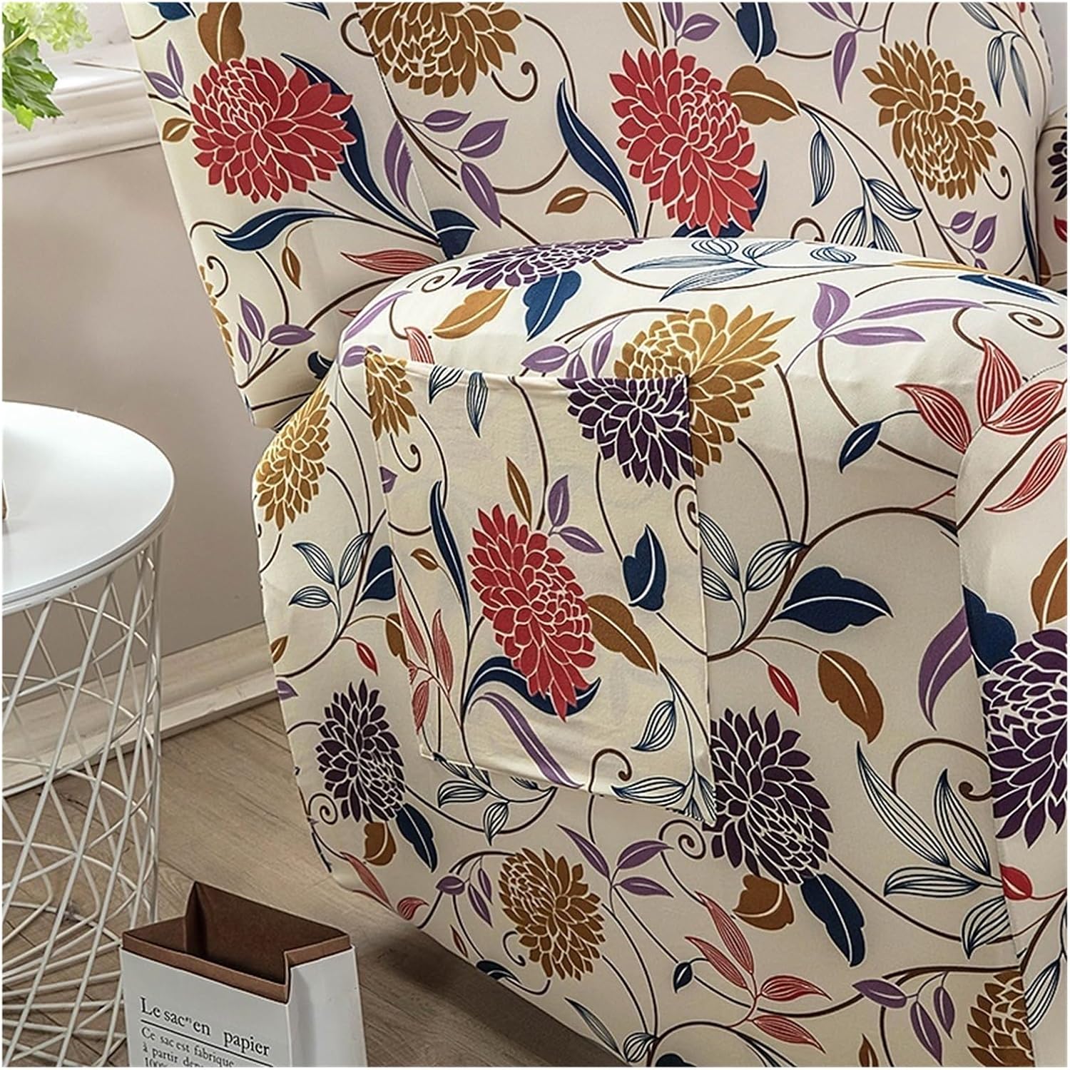 1/2/3 Seater Recliner Sofa Seat Covers Fabric Stretchy 4/6/8-Pieces Couch Slipcover Armchair Cover Non-Slip Furniture Protector, Elastic Spandex Soft Recliner Chair Protectors with Side Pocket ( Color