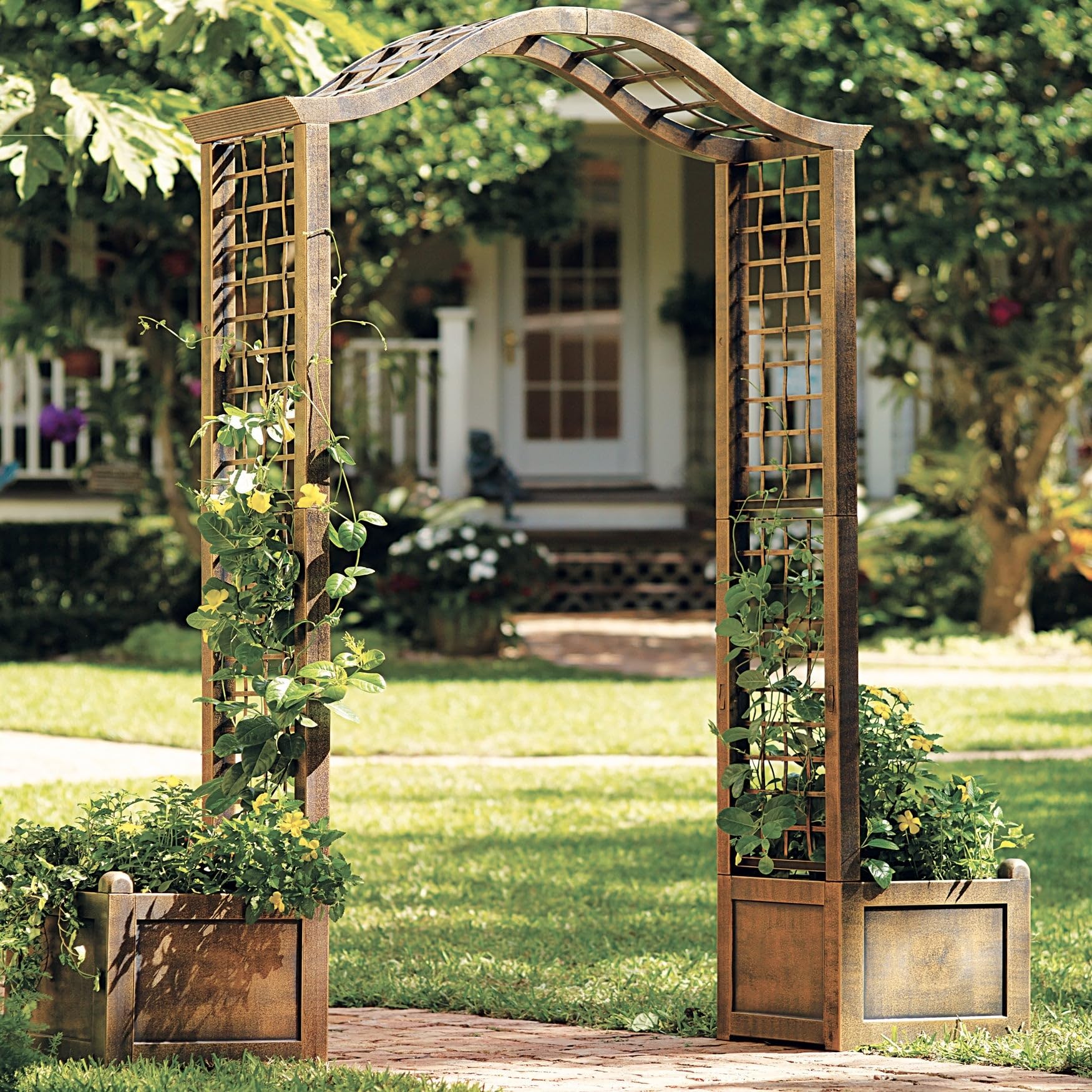 misha&puff String Trellis ロンパース 12-18m Amazon.com : BrylaneHome Garden Arch Arbor Trellis with 2 Planter