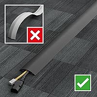 Vista 7 de D-Line 6ft Floor Cord Cover, Cable Protector, Hide Extension Cords, Protect Cords, Prevent Cable Trips, Heavy Duty Cord Hider - Cable Cavity = 0.63