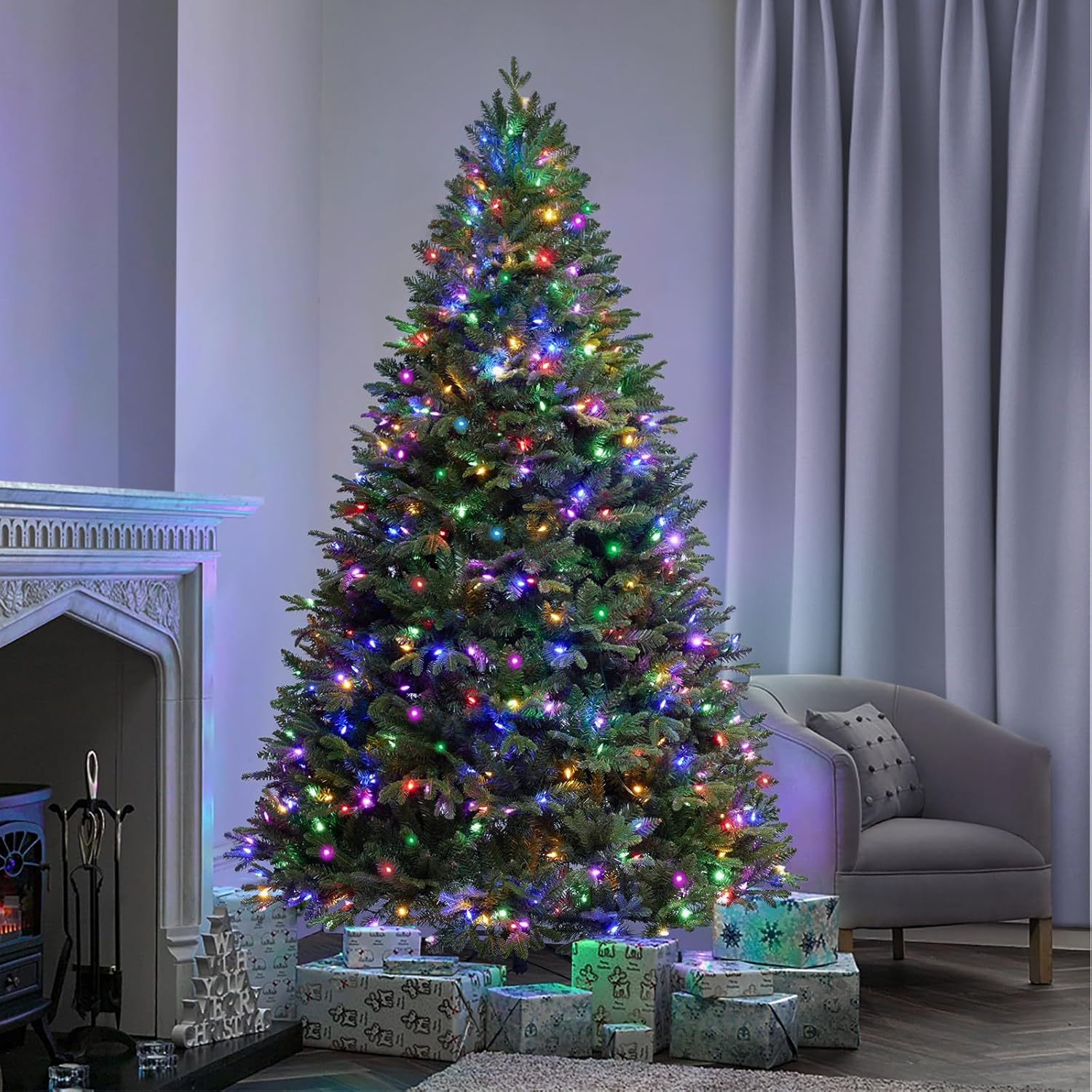 Somikis 7.5 ft PreLit Artificial Christmas Tree with 550