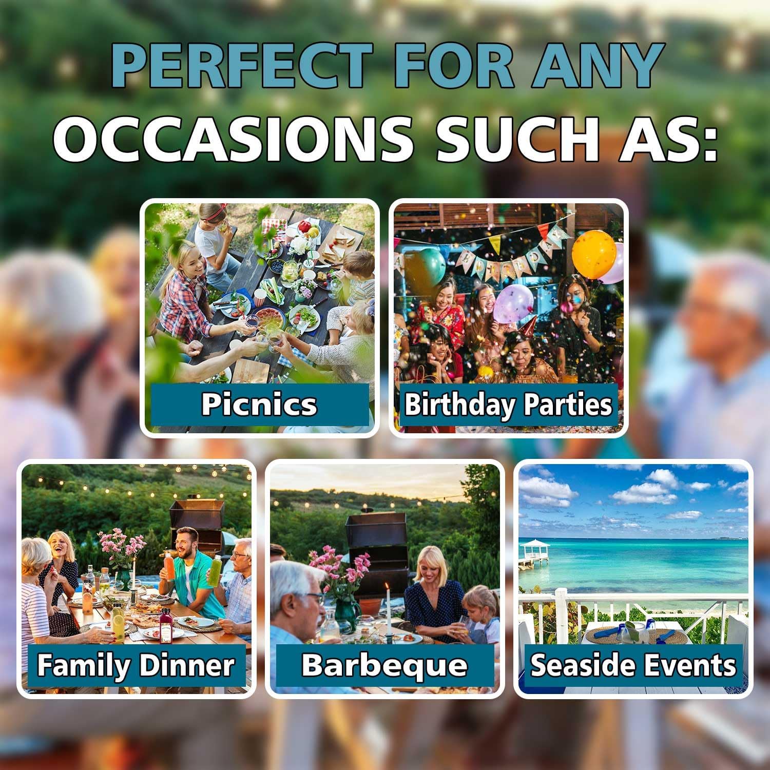 Picnic Table Cover with Bench Cover, Outdoor Patio Camping Essentials Farmhouse Daisy Table Covers with Elastic Waterproof Camping Tablecloth with Drawstring Bag, 72In 3PCS - Image 8