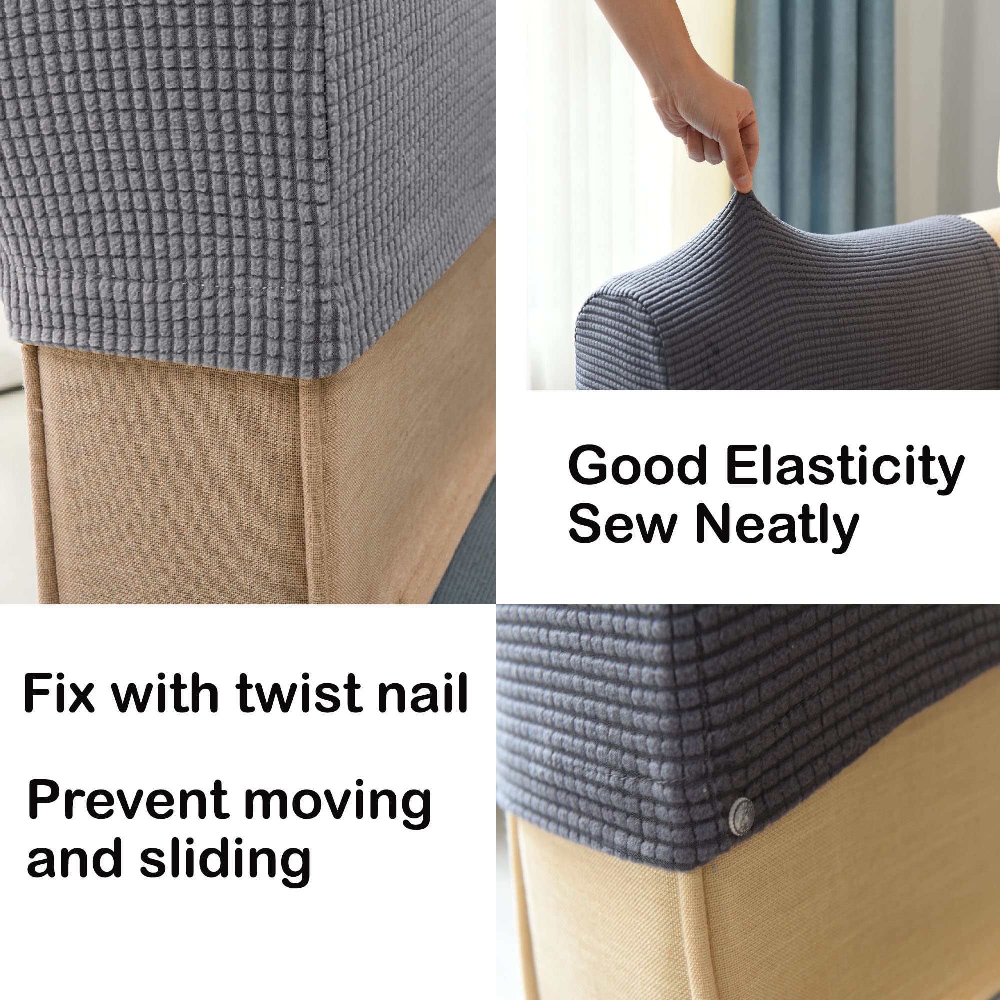 Set di 2 copri braccioli elastici per sedie, tappi antiscivolo in poliestere ed elastan, protezioni per mobili per poltrone | Leroy Merlin