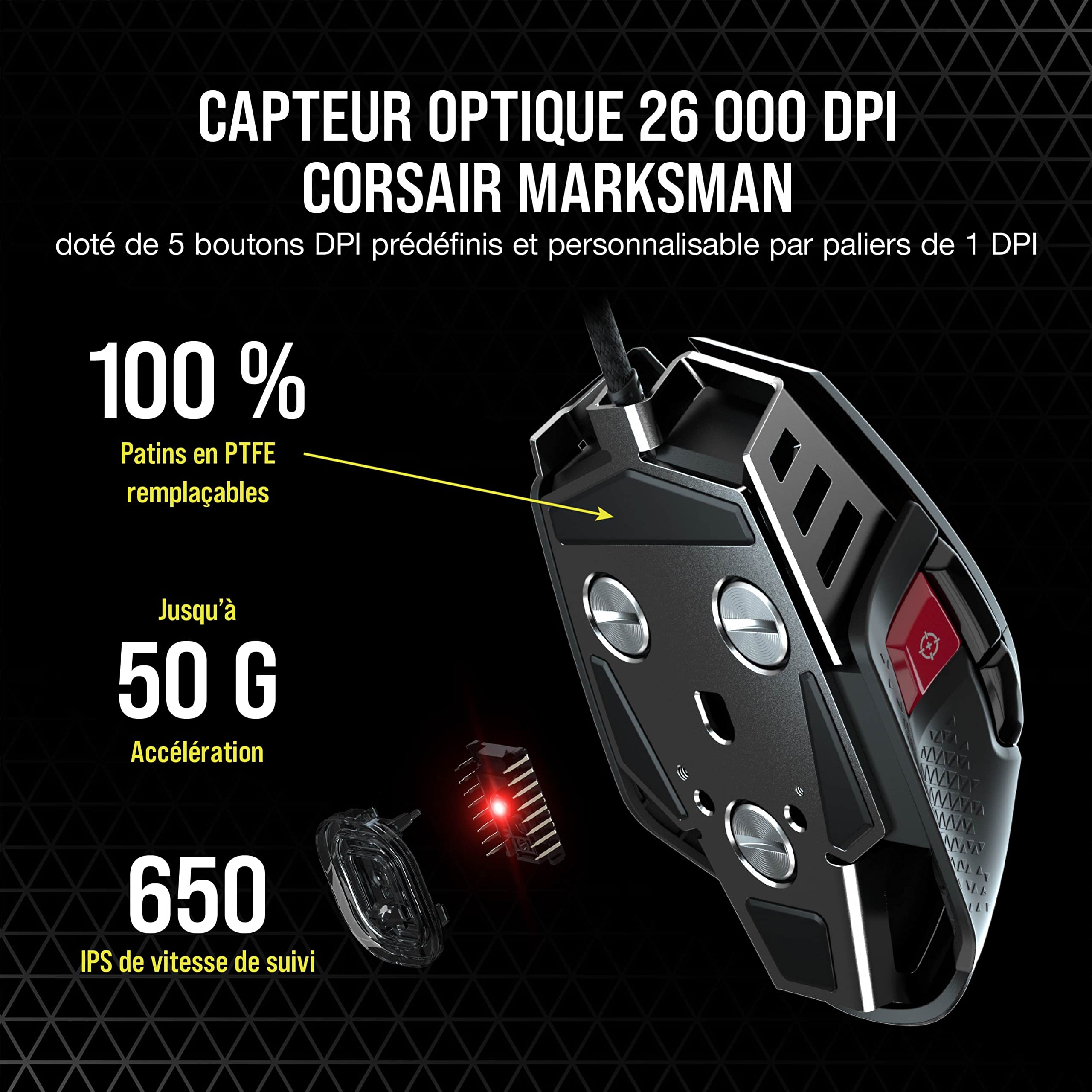 Corsair M65 RGB ULTRA Souris Gaming FPS Personnalisable – Noir