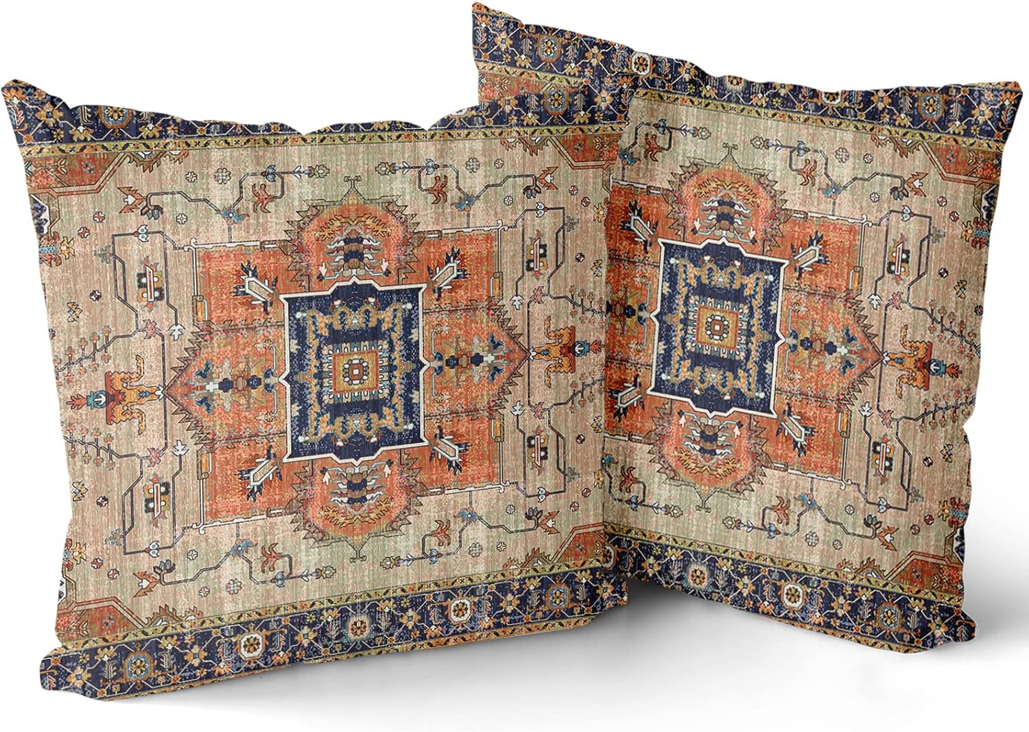 Aztec Terracotta Boho Throw Pillow Covers 20x20 Inch