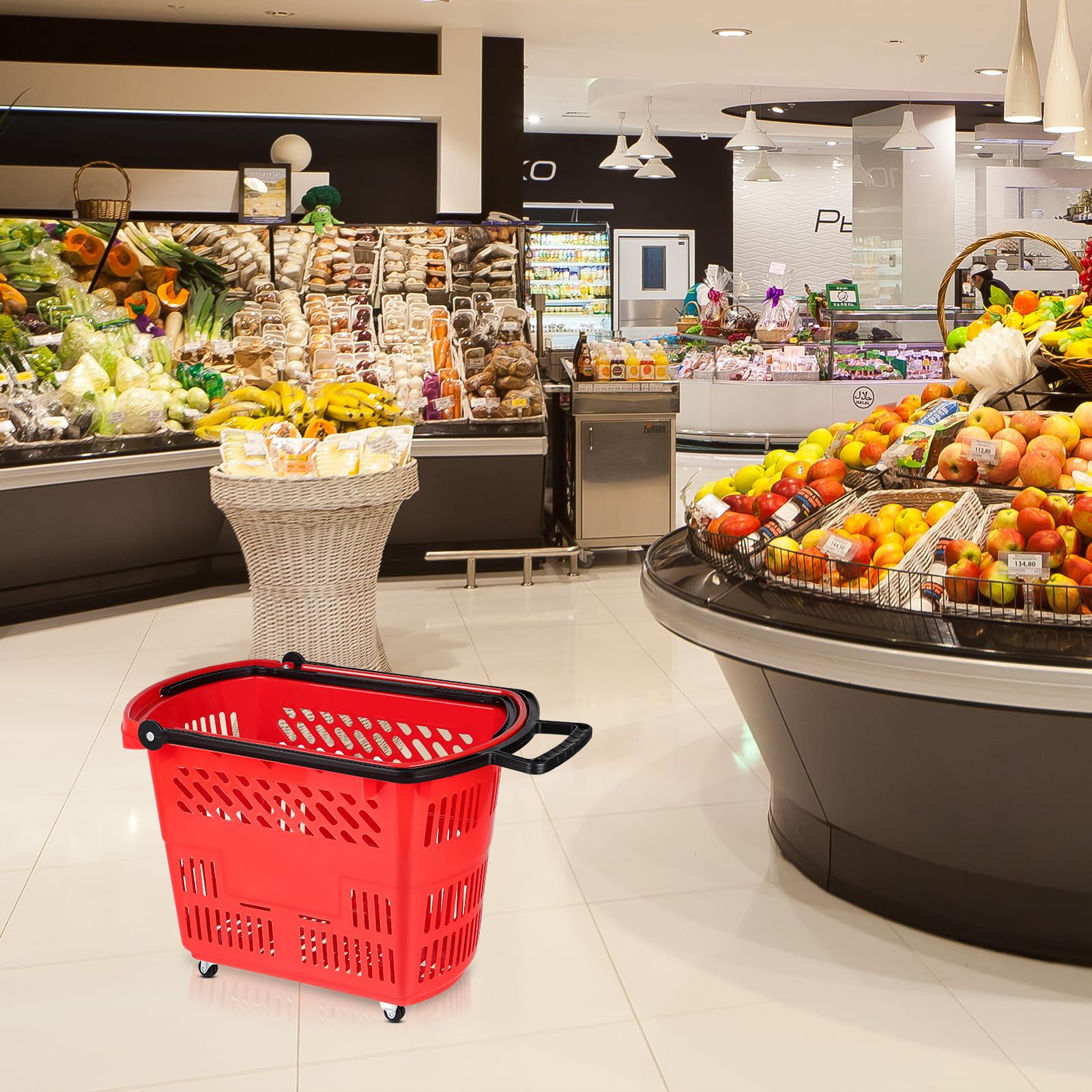 50Kg Red Plastic Shopping Basket, For Supermarket At ₹ 1500/piece In