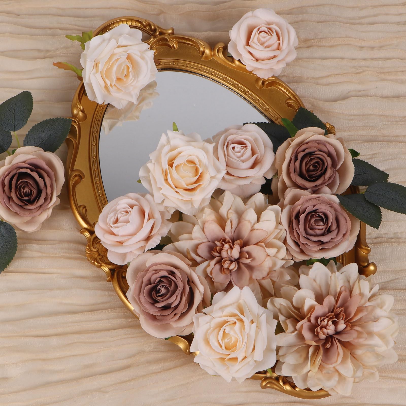 造花造花 コンボ DIY ウェディングブーケ センターピース パーティー ベビーシャワー ホームデコレーション (ブルーホワイト)