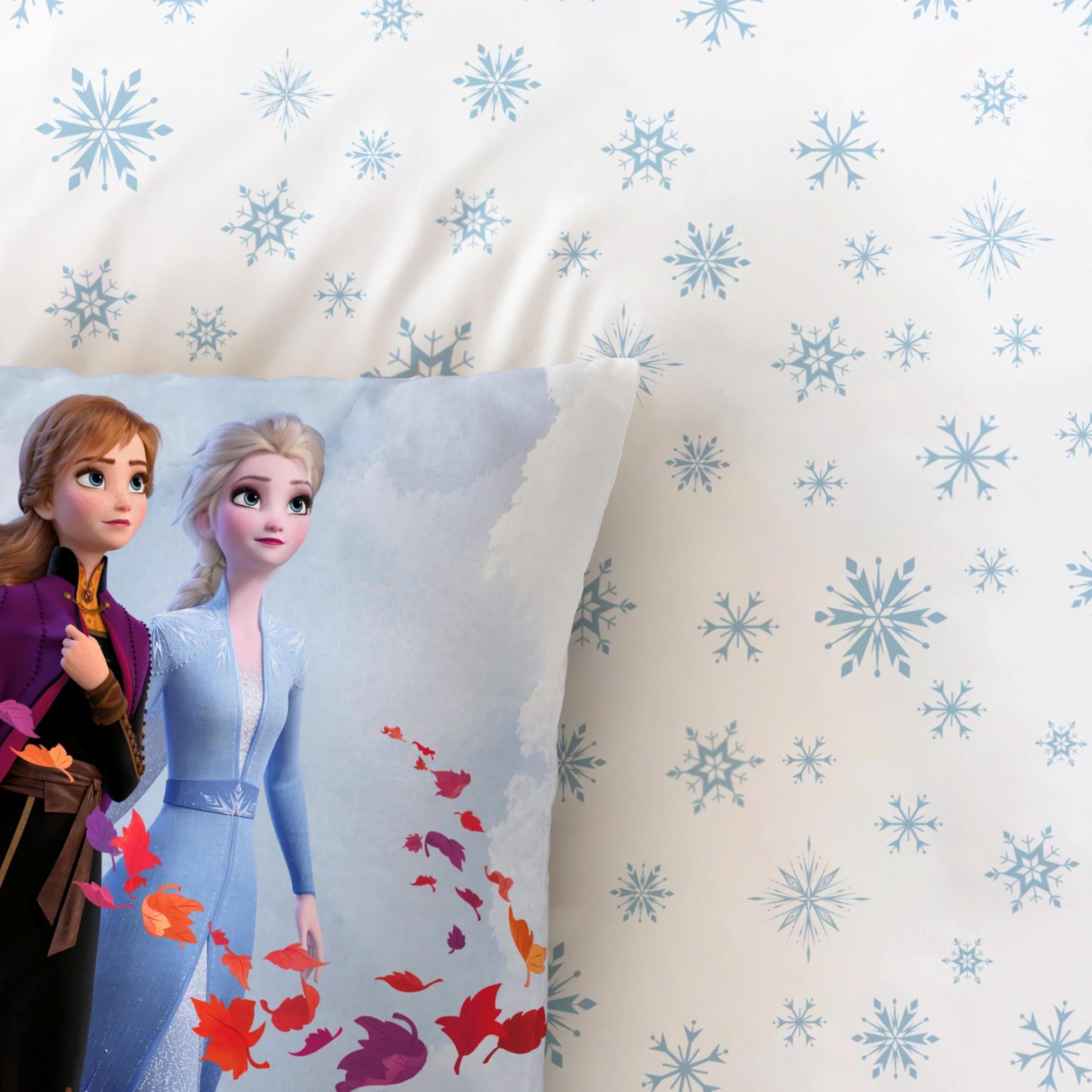 MTOnlinehandel Bettwäsche 135x200 Flanell, Biber Mädchen, Eiskönigin Anna ELSA & Olaf, kuschelig weich für Winter, 1x Kissenbezug 80x80 + Bettbezug 135x200, 100% Baumwolle, Frozen