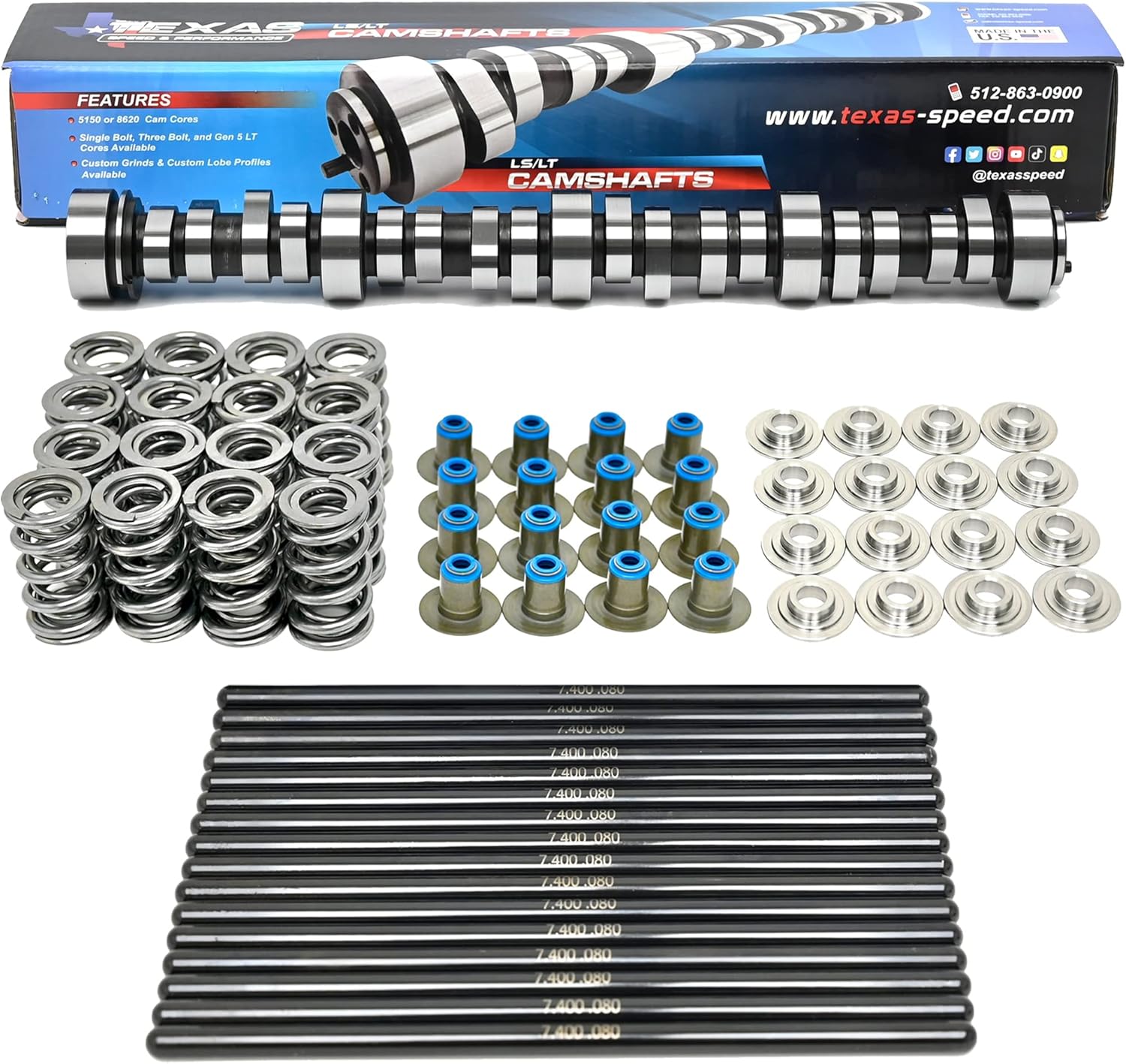 Texas Speed TSP BFD Chop Monster 6.0L Cathedral Cam 6.0 LS2, LQ4, LQ9, L76, L77, LY6, L96, LFA, LZ1 Includes Camshaft, Springs and Pushrods