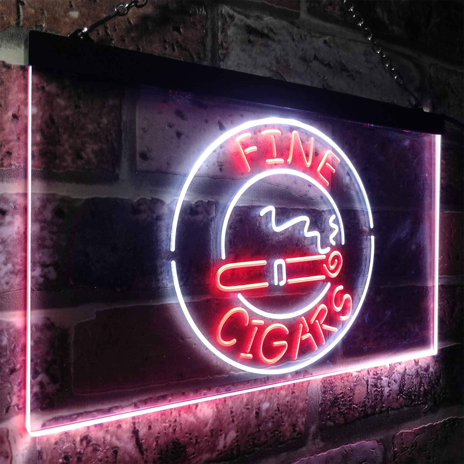 Fine Cigars VIP Room Dual Color LED Enseigne Lumineuse Neon Sign Blanc et rouge 600 x 400mm st6s64-i3292-wr