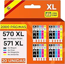 Supply Guy 20 Ink Cartridges with Chip Compatible with Canon PGI-570 CLI-571 for Pixma MG5750 MG5751 MG5752 MG5753 MG6850 MG6851 MG6852 MG6853 TS5050 TS5051 TS5053 TS505 5 x TS6050 TS6051 TS6052