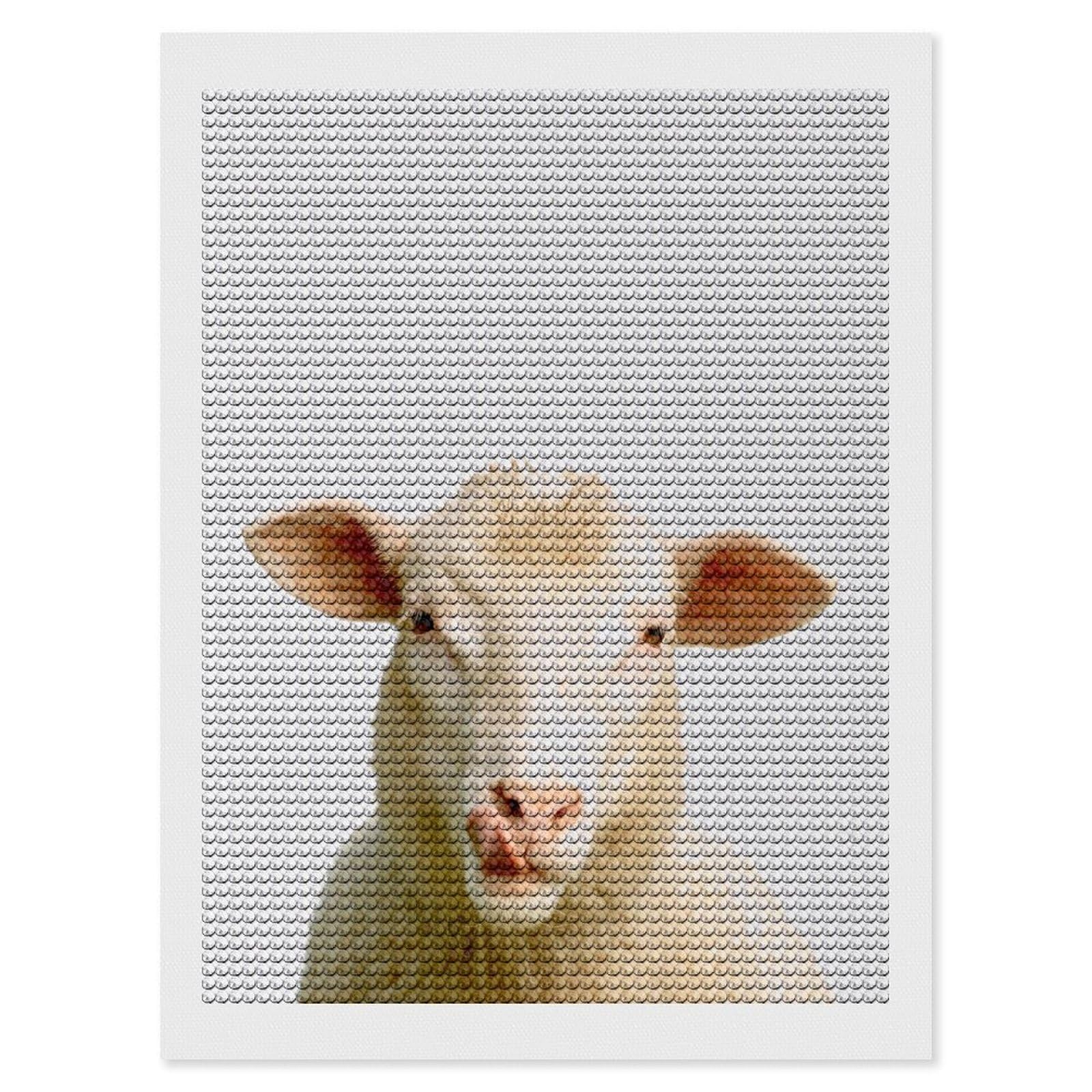Junmoney Sheep (2) Full Drill Diamond Painting Kit 12"x16", for Teens, Adhesive Canvas, Bedroom Decor, Holiday Gift Idea