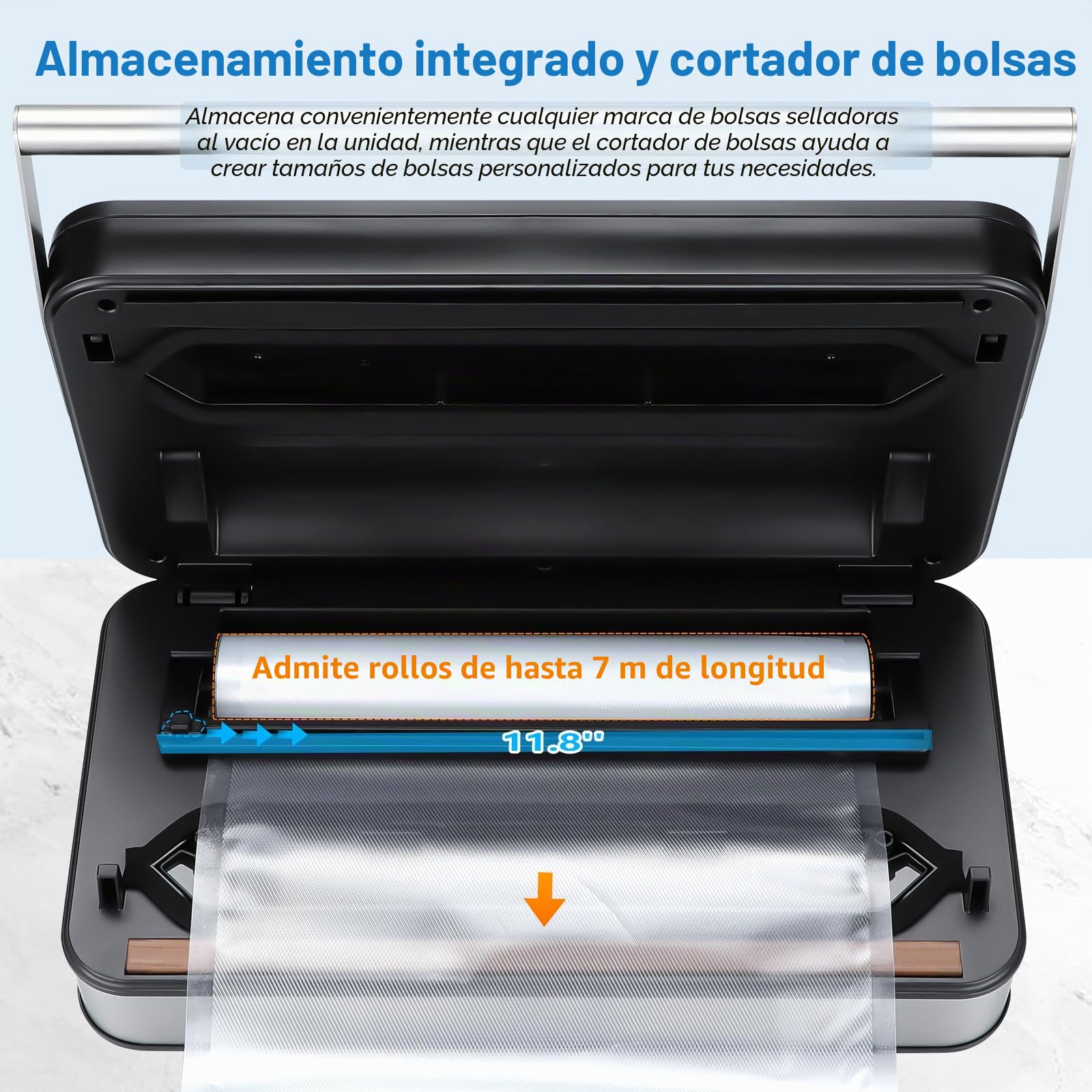 INKBIRD - Máquina profesional de vacío para alimentos, doble bomba, automática, modos seco/húmedo/líquidos, 20 l/min, 160 vatios, silenciador, cortador integrado y almacenamiento, bolsas y rodillos