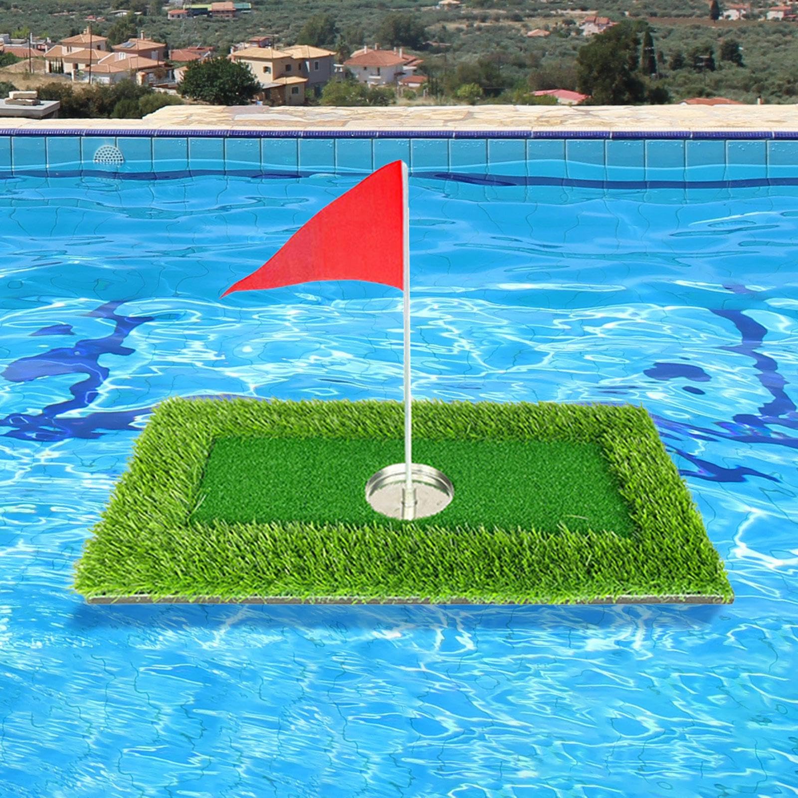 Float Golf Putting Mat Pool Outdoor Golf Game Set Swing Chipping Golf Tee Foldable Training Tool Golf Balls Golf Putting Green for Pool/Water Garden