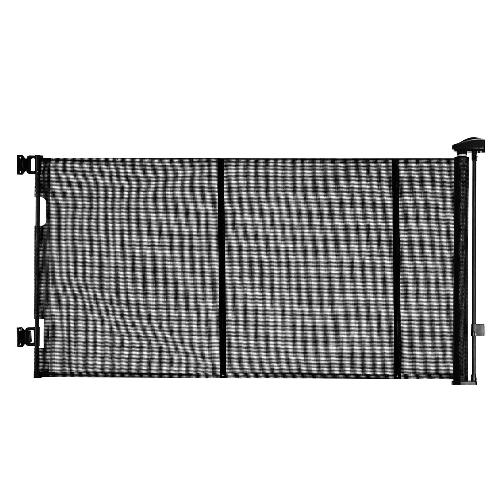 VEVOR Barrière de Sécurité Extensible, Clôture en Maille Jusqu’à 310 cm de Large et 79,5 cm de Haut, Barrière Rétractable avec Bandes Renforcées en Fibre de Verre, pour Couloir Escalier Porte, Noir