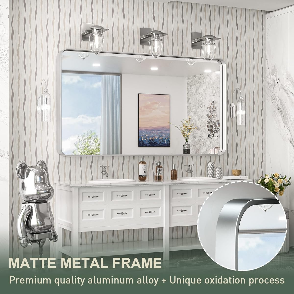 13/mo Finance TokeShimi 60 x 30 Inch Wall Mirror for Bathroom