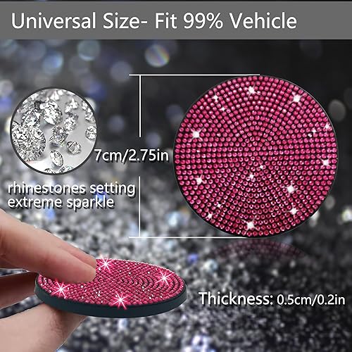 Miniatura 89 de 4 posavasos para auto, accesorios universales para el interior del auto para mujer, silicona antideslizante de 2.75 pulgadas, a prueba de golpes, a